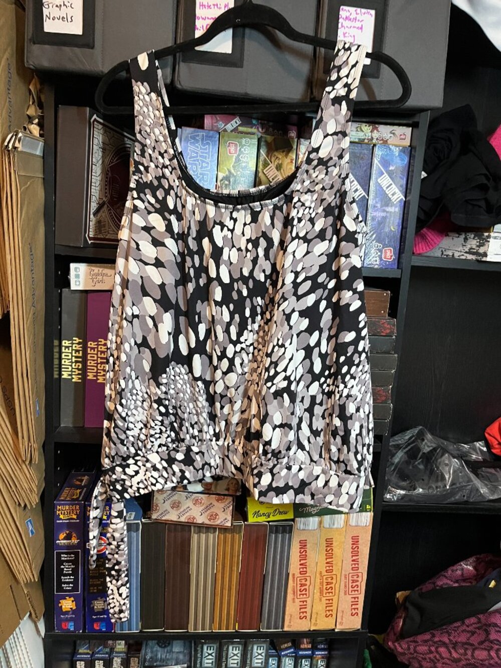 Swimsuits For All Black White Abstract Print Tankini Swim Top Size 16 - Picture 3 of 5